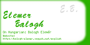 elemer balogh business card
