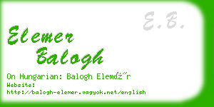 elemer balogh business card